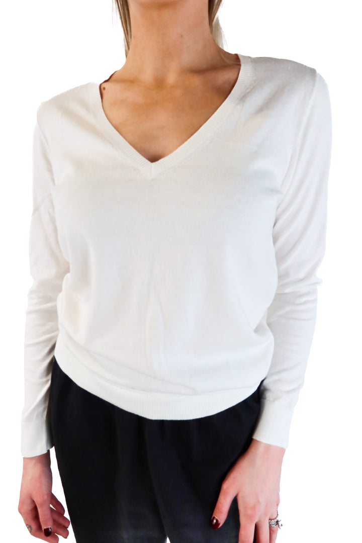 J.crew white v-neck sweater NWT (M; retails for $49.50)