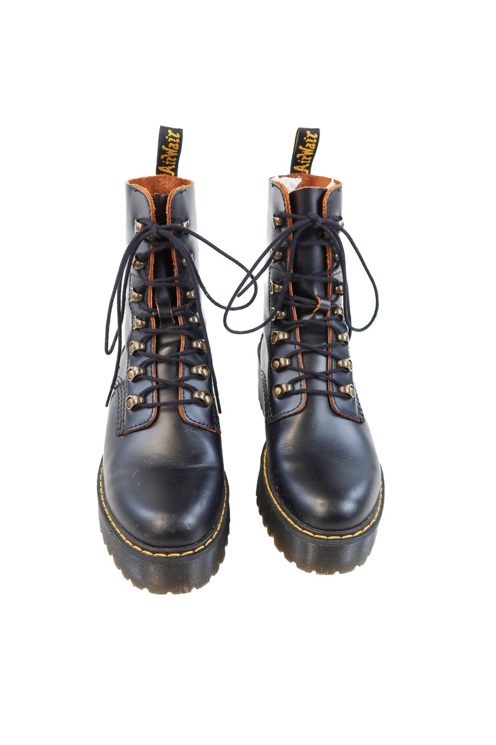Dr.Marten black heeled boots (8; retail $180)