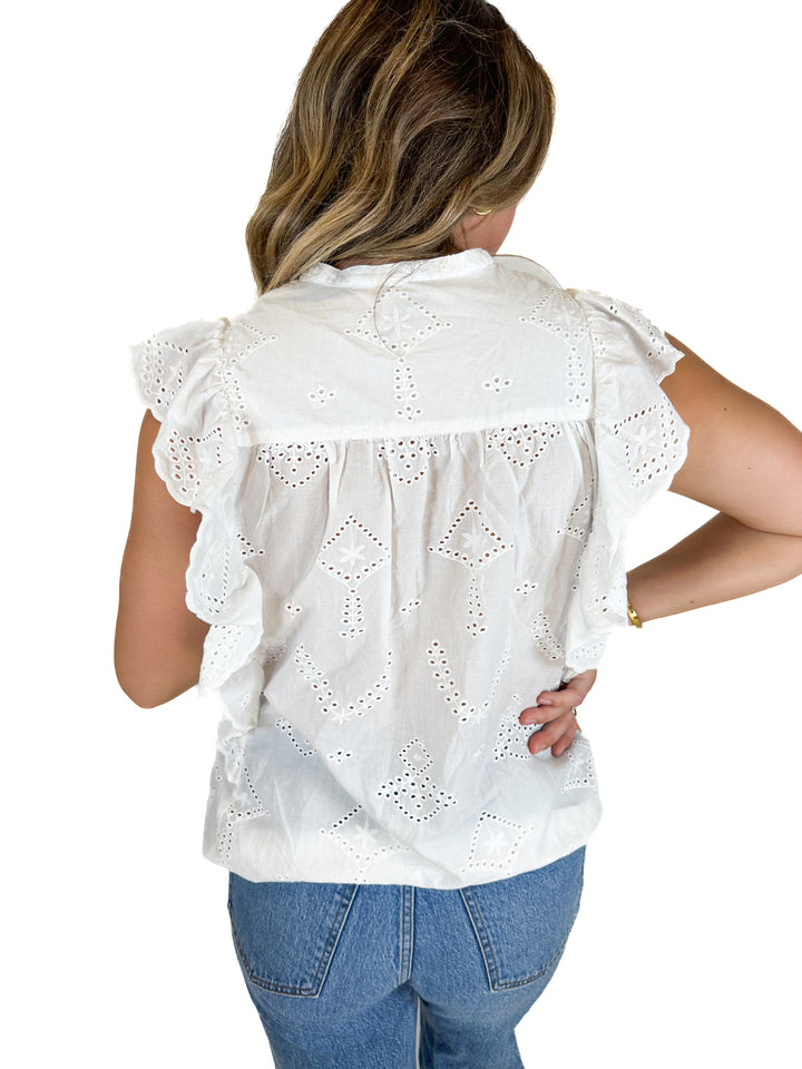 Lee White Eyelet Top (M)