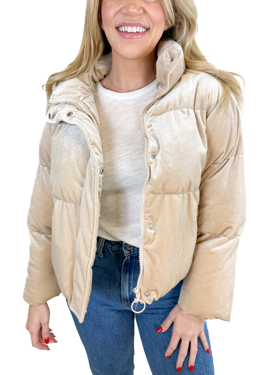 Buddy Love Tan Puffer Jacket (S)