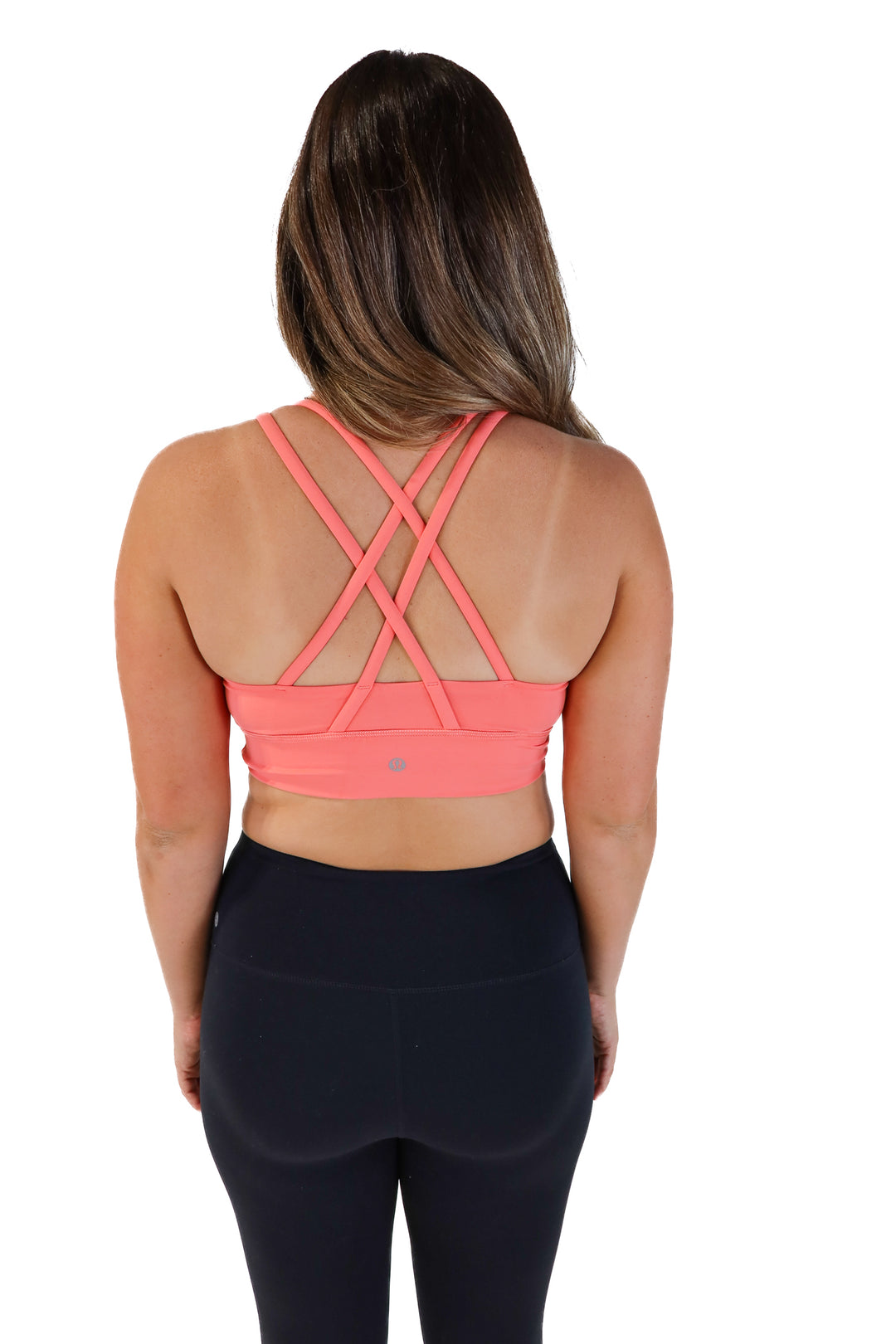 Lululemon coral sports bra (L; retail $52)