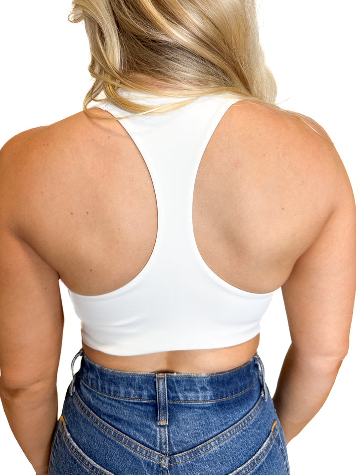 Spanx White Sports bra NWT (M; retail $68)