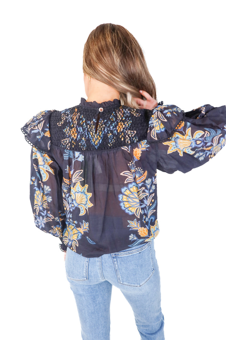 Farm Rio Floral Blouse NWT (xs; retail $198)