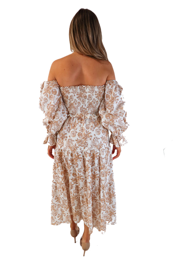 Petal+Pup brown/white floral set (4; retail $89)