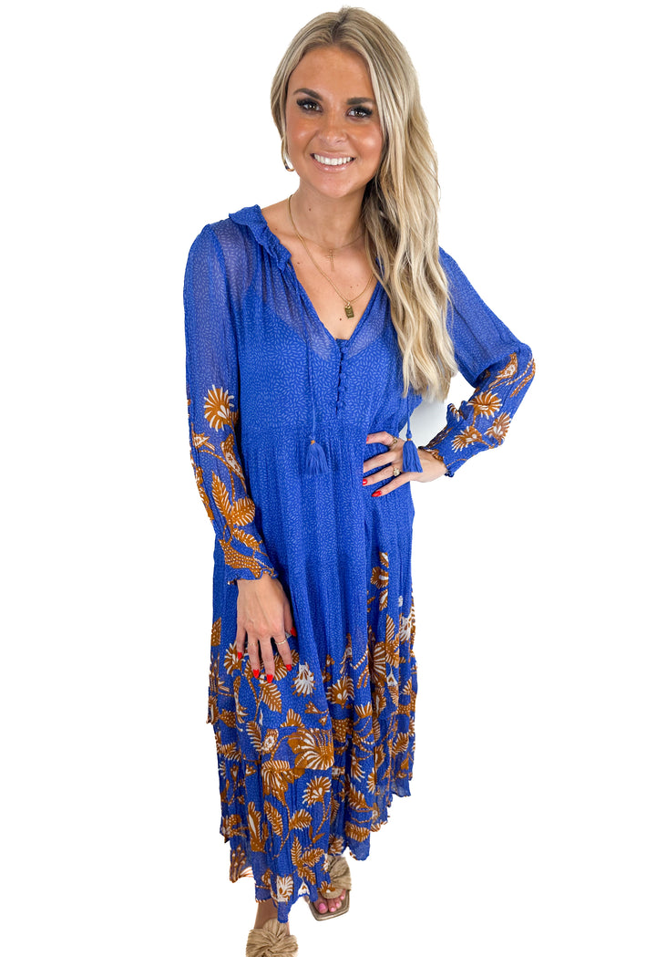 Anthropologie The Marais Printed Chiffon Maxi Dress (XSP)