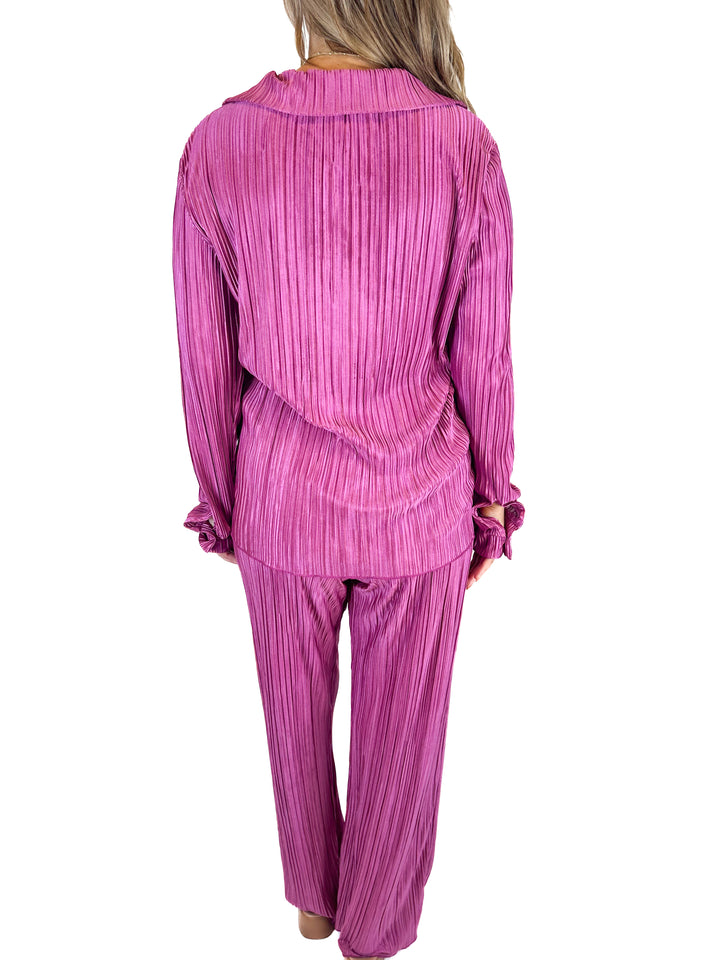 Fashion Nova Pink Shirt and Pants Set (M)
