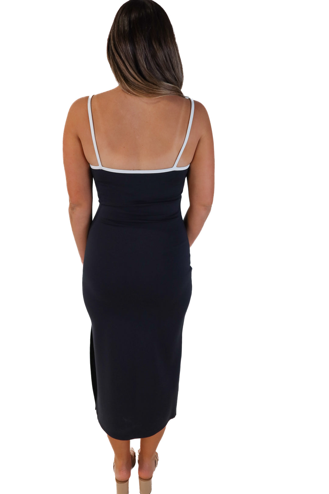 Abercrombie & fitch black/white maxi dress (M; retail $140)