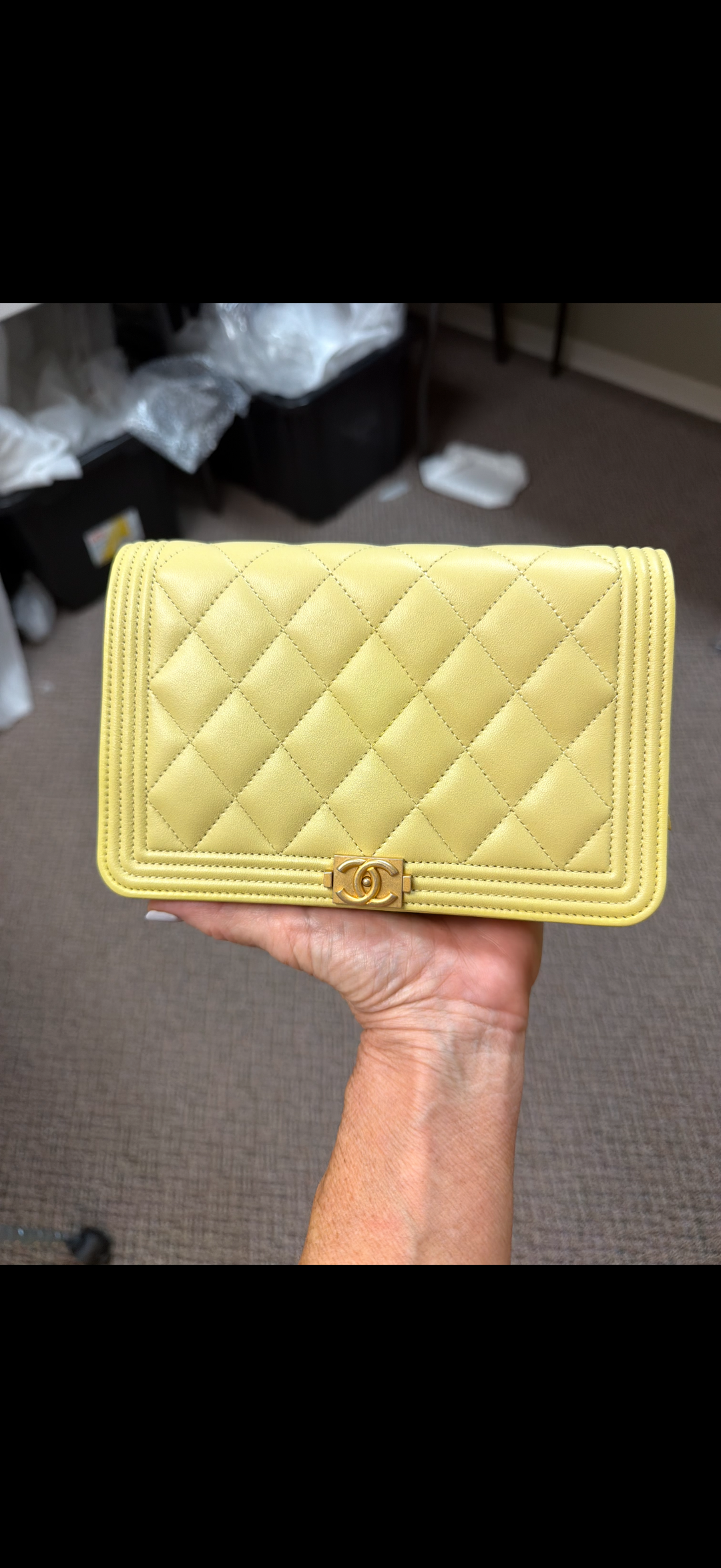 Chanel yellow woc for Landy