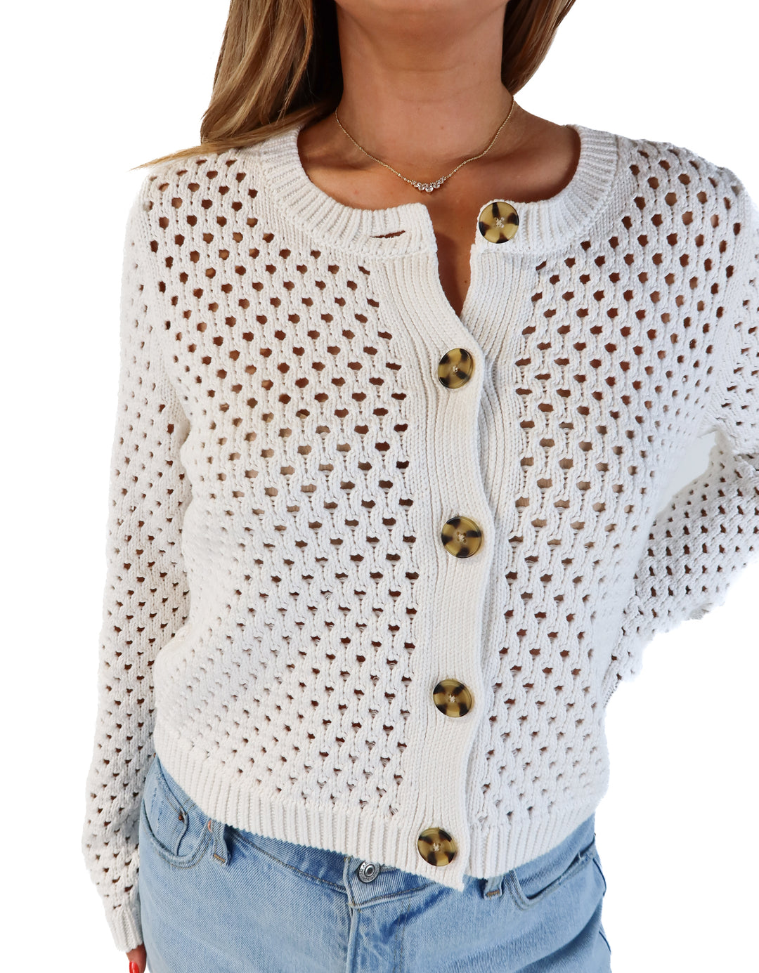 Gap white crotchet cardigan (L; retail $69.95)