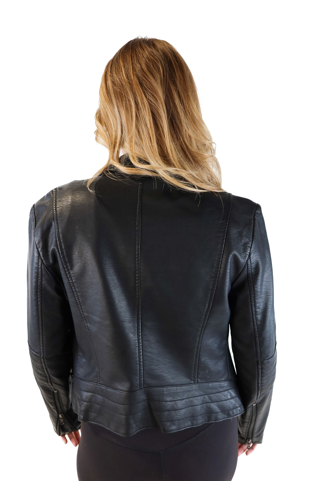 French Connection Vegan Leather Moto Jacket (6; retail $178)
