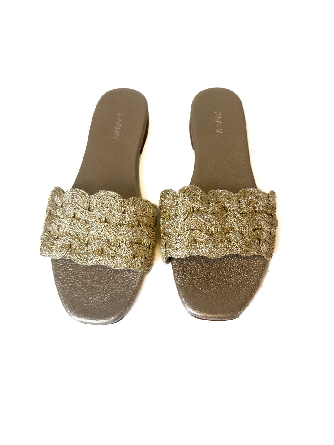 Kaanas Gold Slide Sandals (7)
