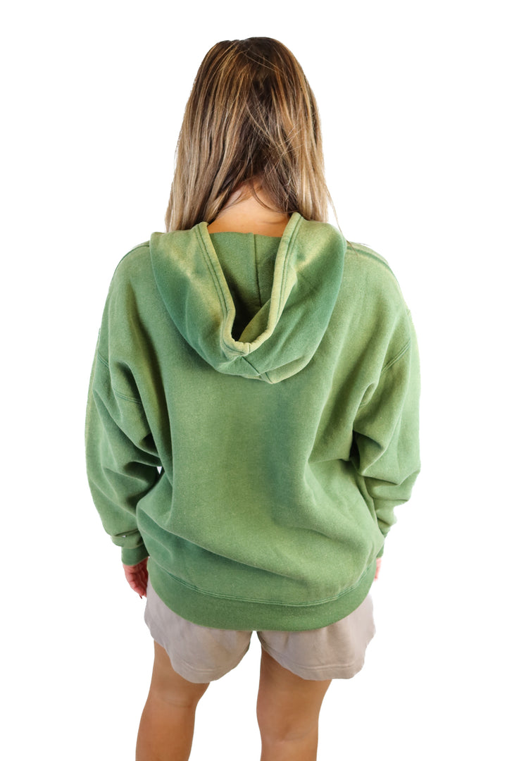 Gallery Dept green hoodie (M; retails for $550)