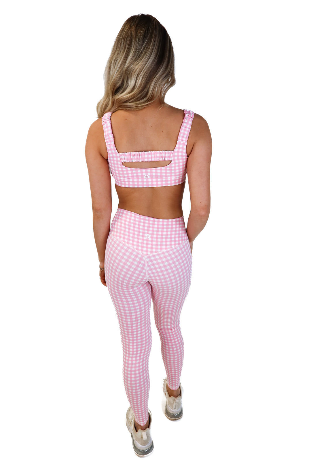 Astoria pink gingham activewear set (s; retail $89)