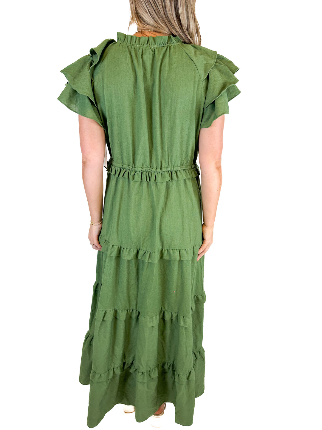 Aura Green Maxi Dress NWT (L)