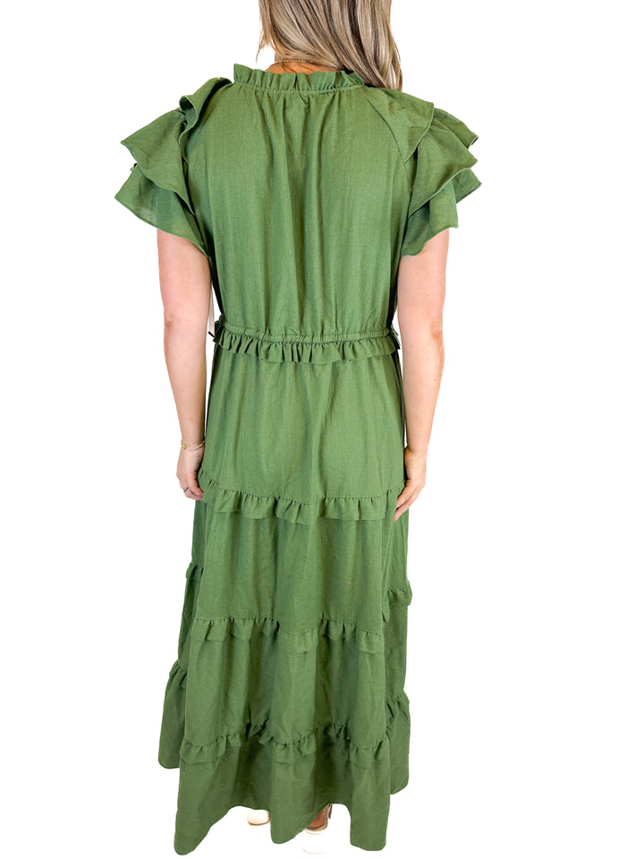 Aura Green Maxi Dress NWT (L)