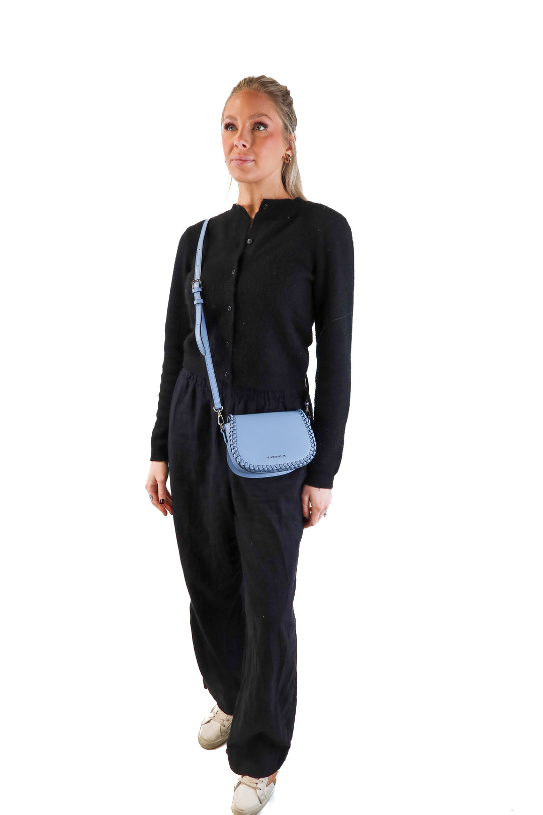 Oryany blue leather braided purse (retail $179)