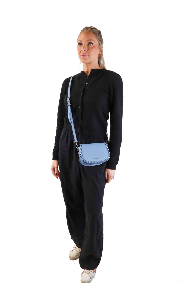 Oryany blue leather braided purse (retail $179)