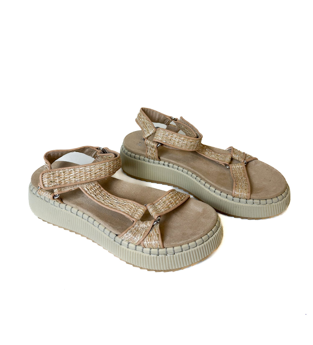 Mix No. 6 Rafia and Gold Metallic Sandals (7)