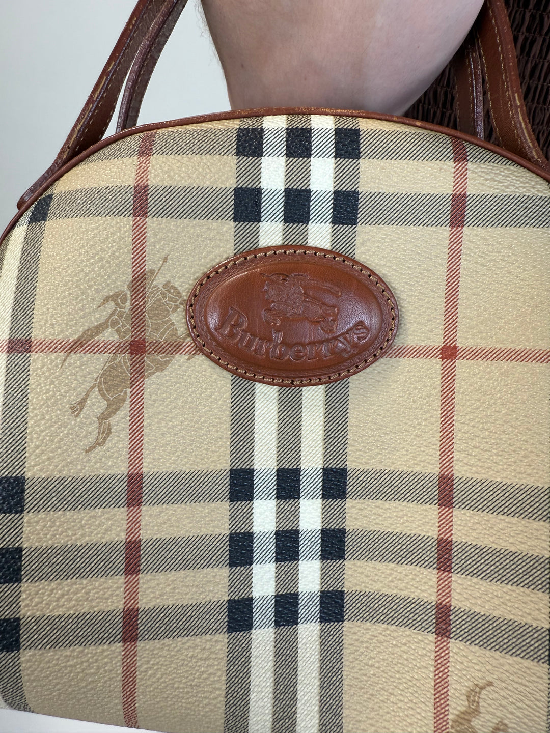SOLD: Burberry Convertible Small Top Handle Tote (Vintage)