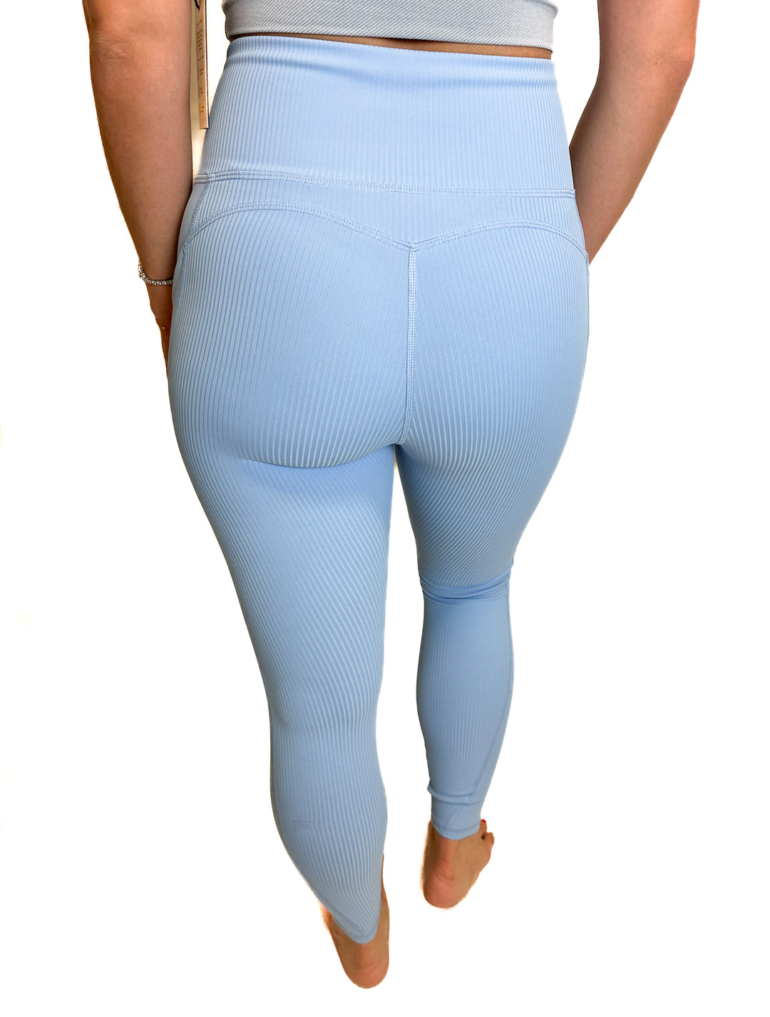 Light Blue Ribbed Leggings (XS)