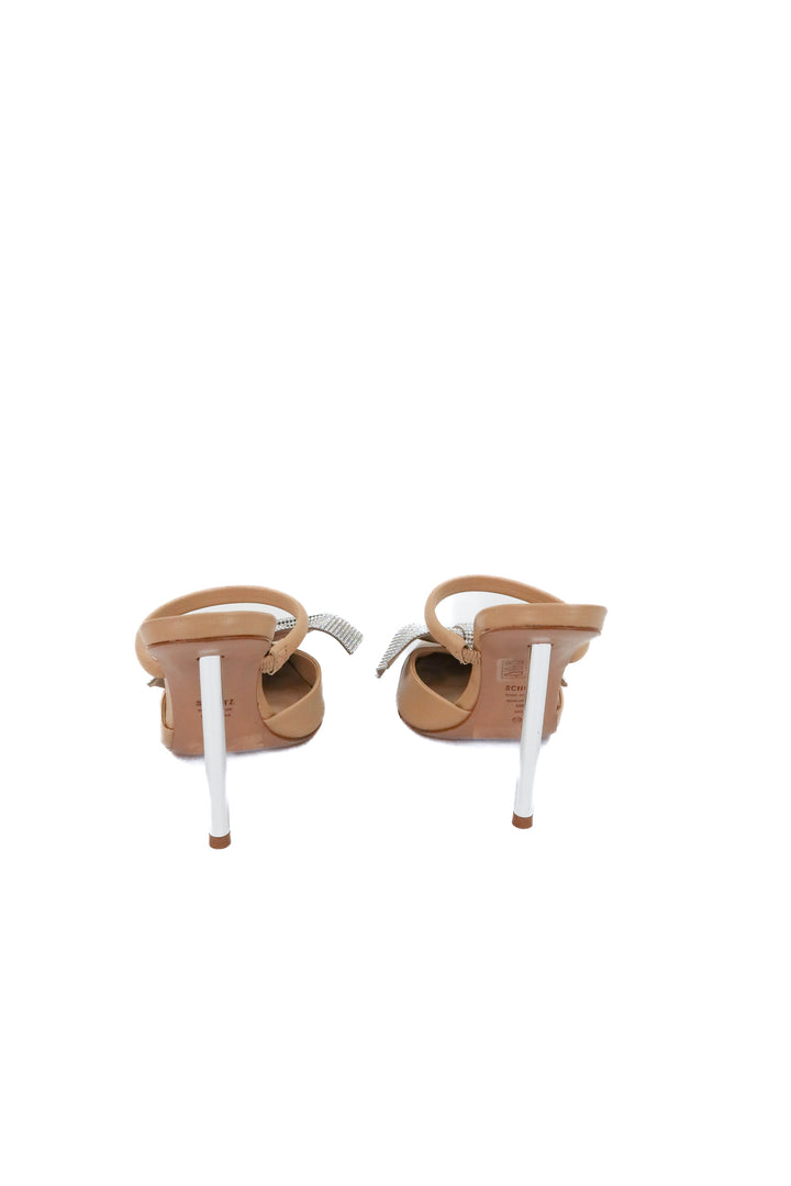 schutz rhinestone nude heel (9; retail $110)