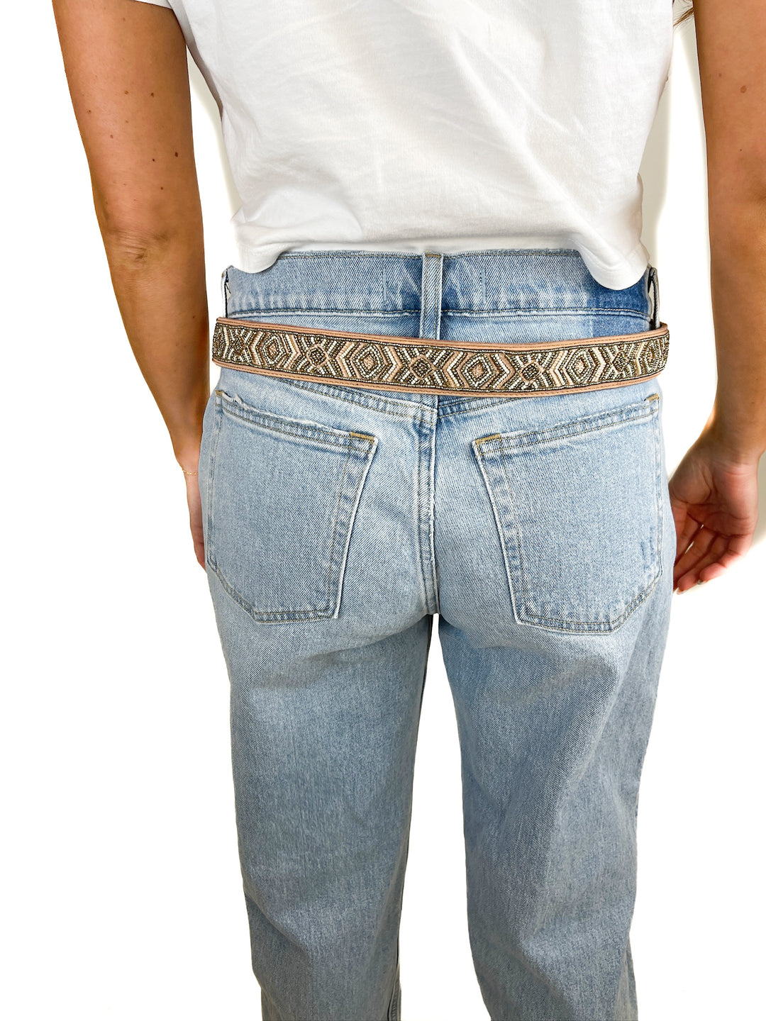 Lucky Brand Leather and Beaded Belt (XS/S)