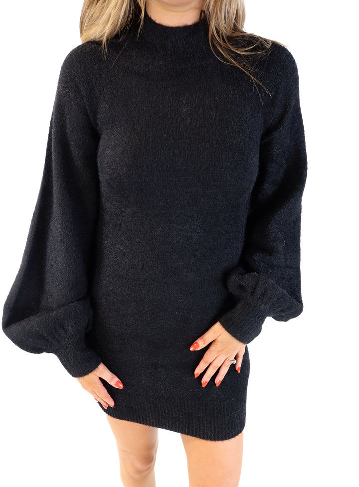 Petal+Pup black turtleneck sweater dress (4; retails for $90)