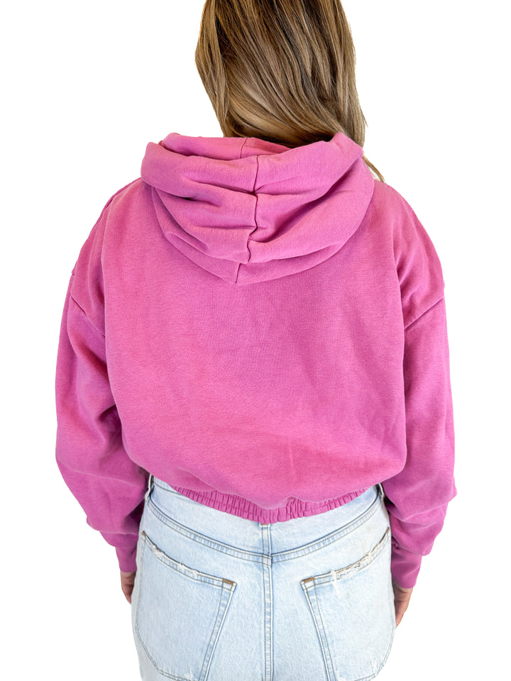 Nike Logo Cropped Purple Hoodie (M)