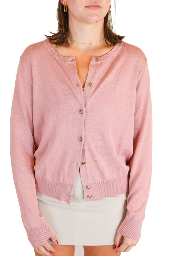 H&M Dusty Pink Classic Cardigan (L)