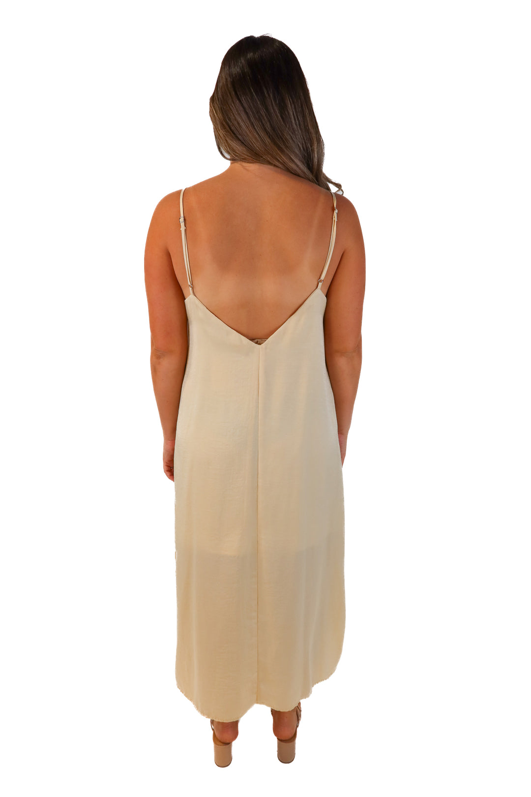 Silky Butter Yellow Slip Dress (L)