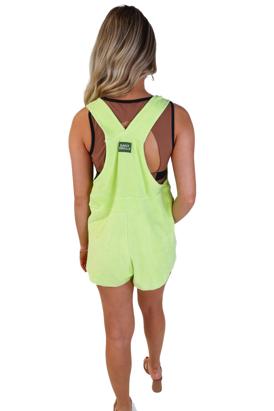 Daily drills neon green terrycloth romper NWT (xs/s; retail $110)