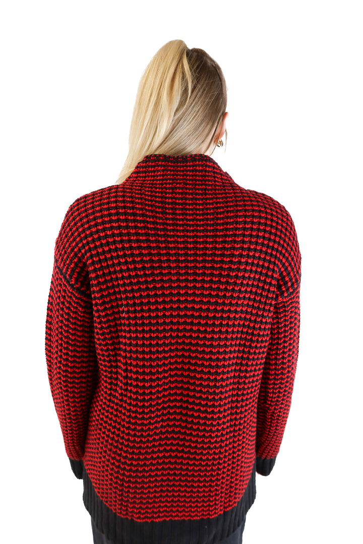 Sanctuary Red and Black striped sweater (M; retail $79)
