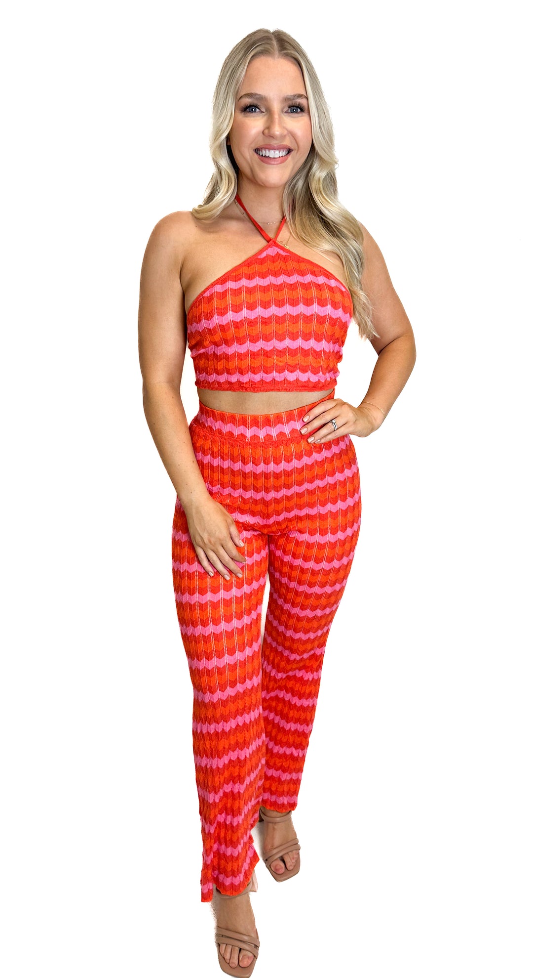 Show Me Your Mumu Red and Pink Knit Set NWT (XS)