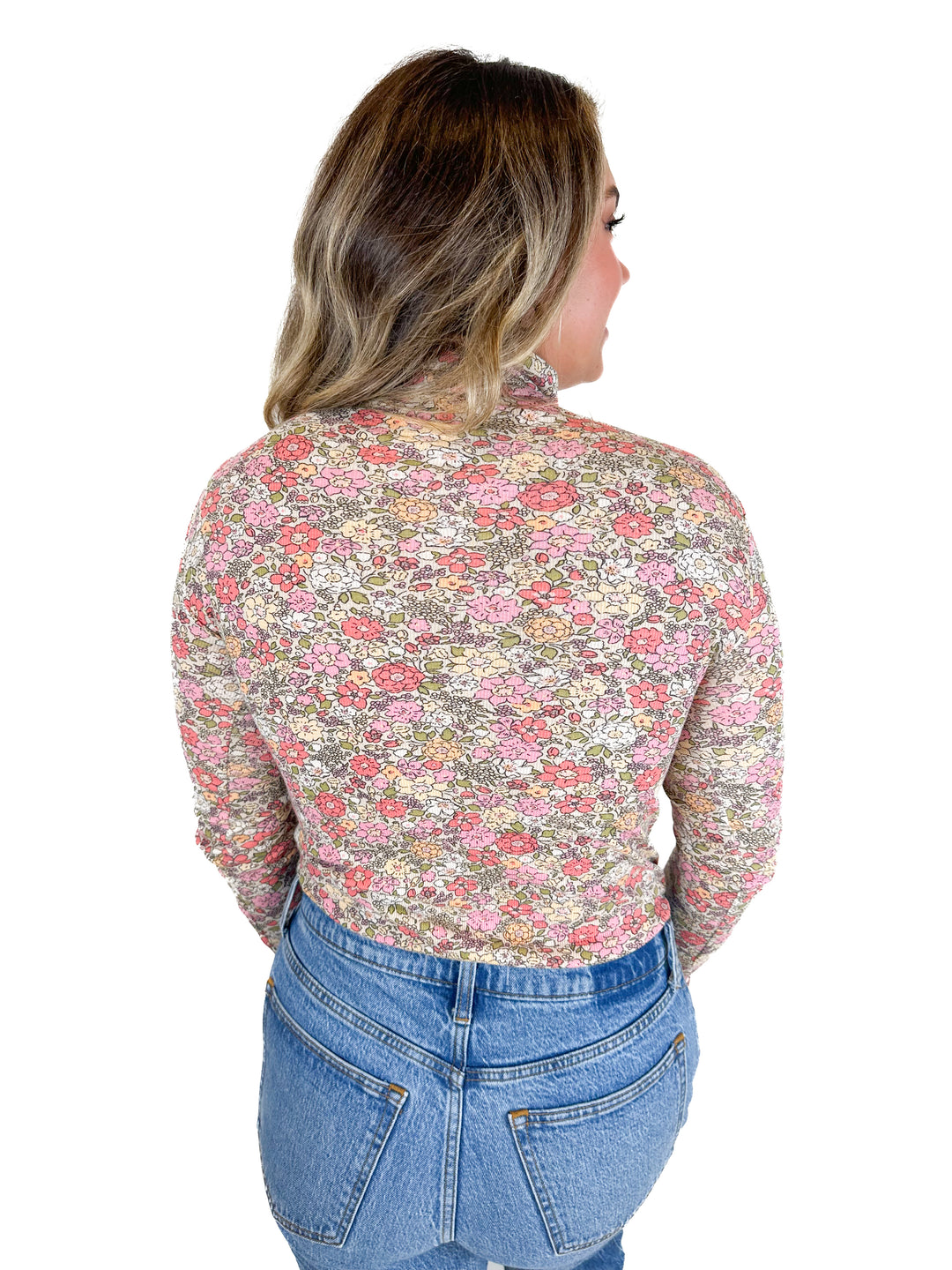 H&M Floral Ribbed Bodysuit (M)