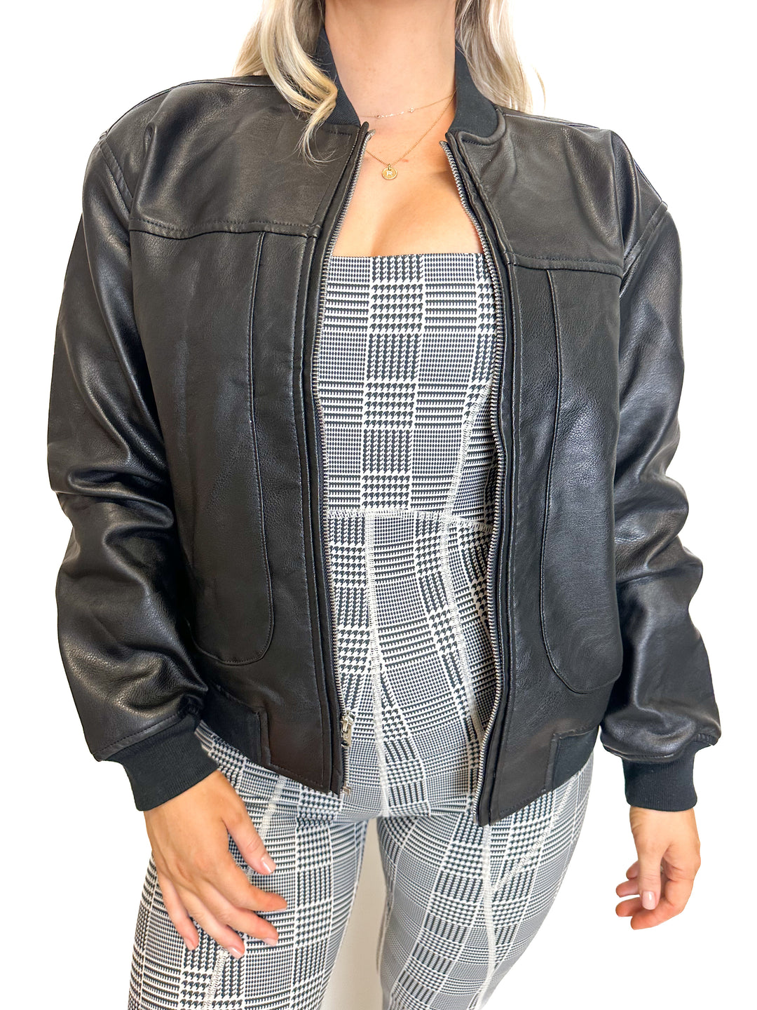 Abercrombie Black Vegan Leather Jacket NWT (XS)
