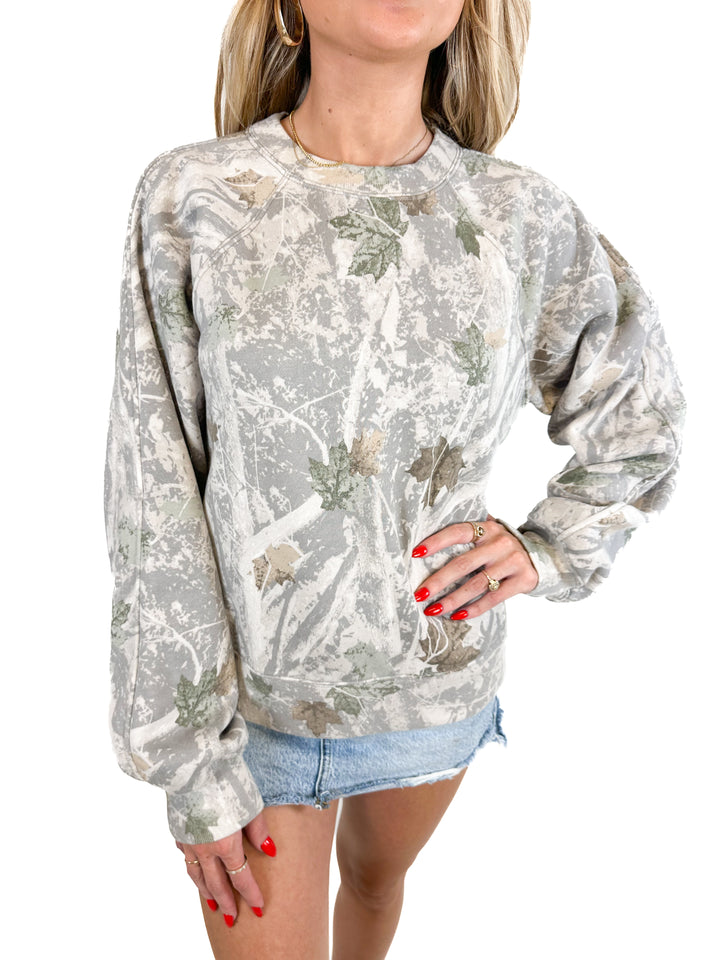 Abercrombie Leaves Printed Sweatshirt (S)