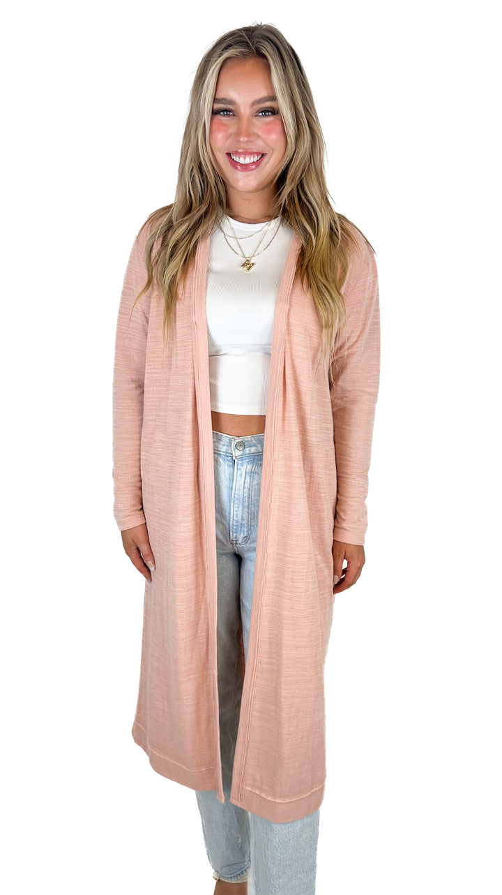 Free People Beach Bicoastal Boho Duster Cardigan Papaya (M)