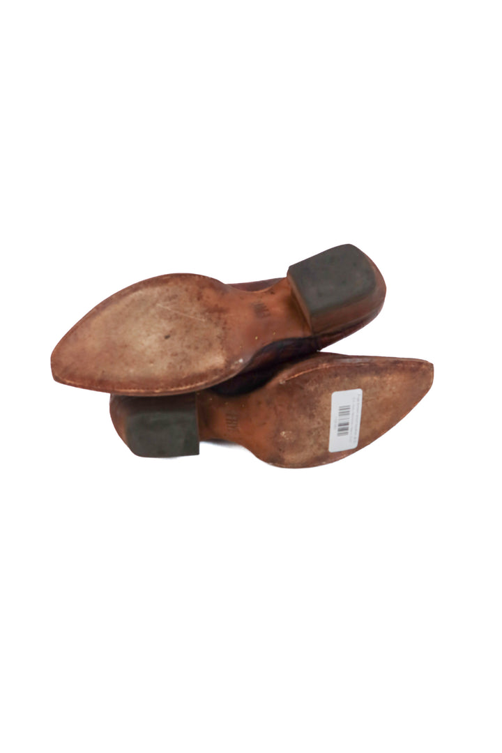 Frye brown short leather booties (8.5; retail $298)