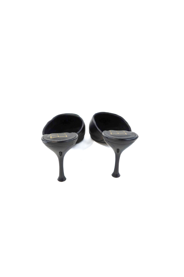 Beach by Matisse black leather/patent kitten heels (10)