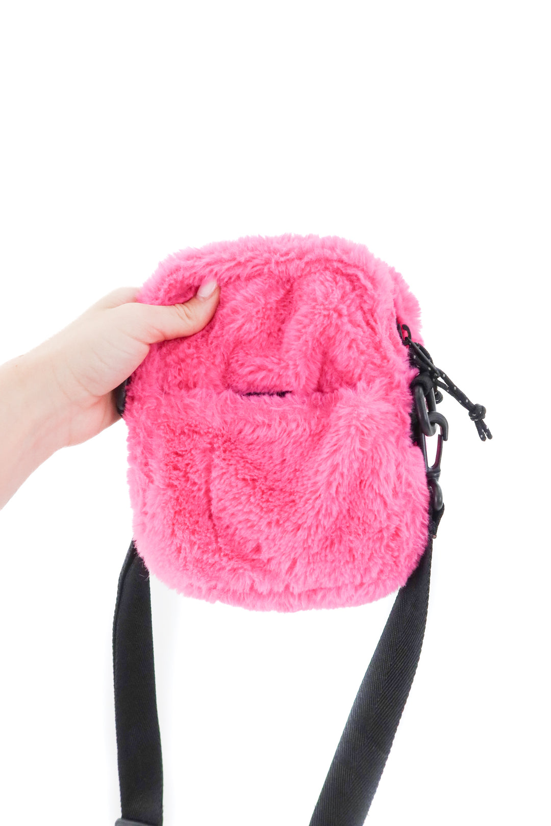 opening ceremony faux fur pink mini backpack