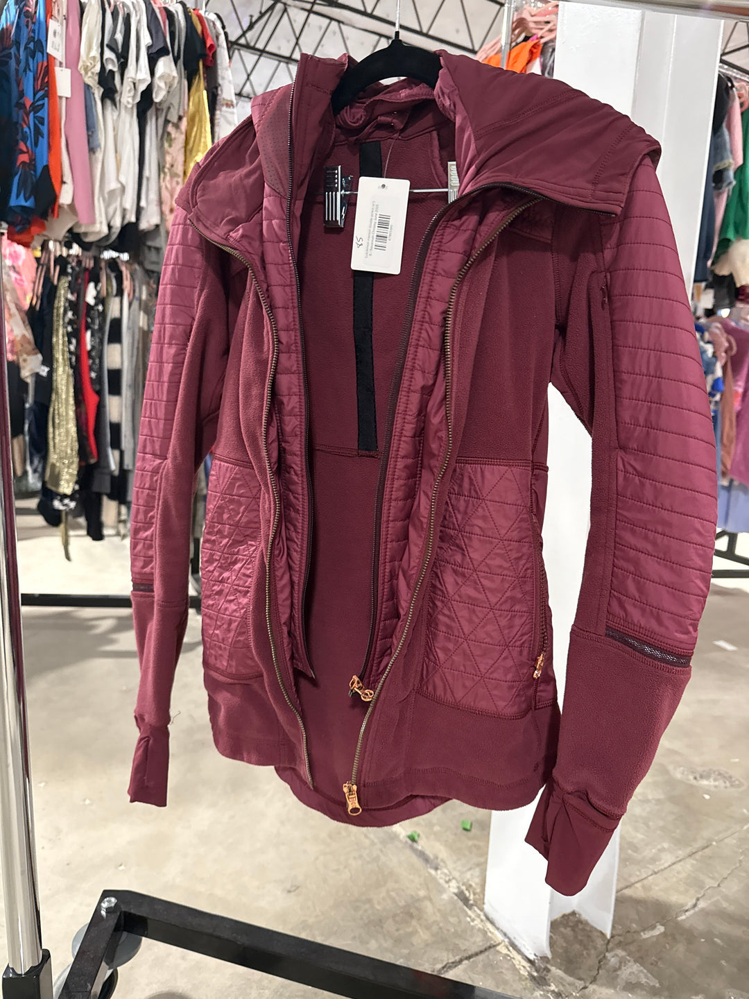 SOLD: Lululemon maroon double jacket (s; retail $228)