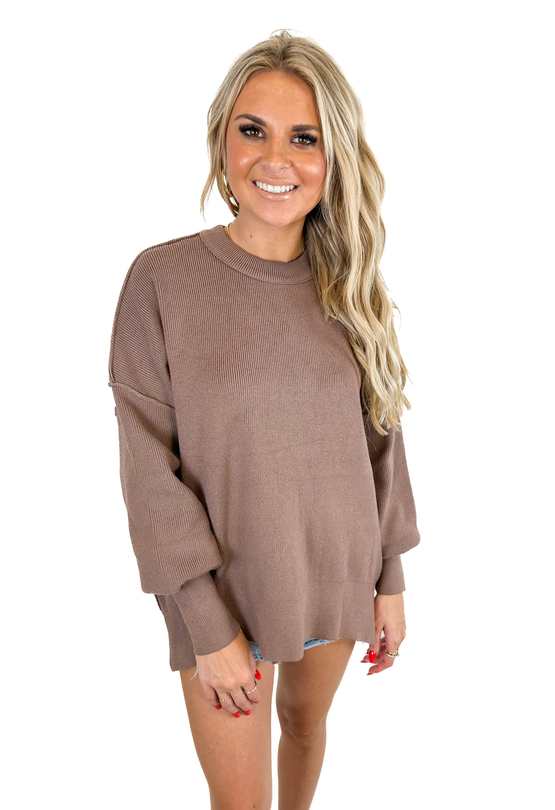 illusory Brown Ribbed Sweater NWT (S)
