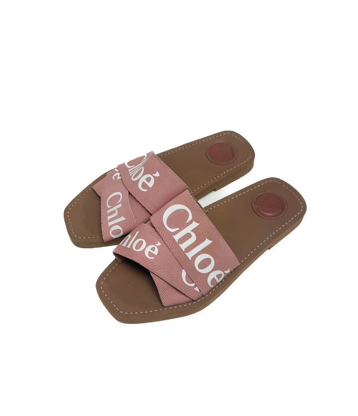 Chloe Flat Pink Sandals (38)