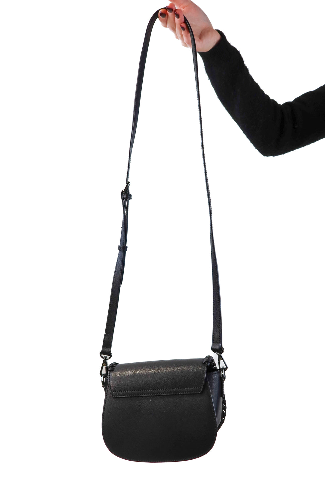Oryany black leather braided bag (retail $179)