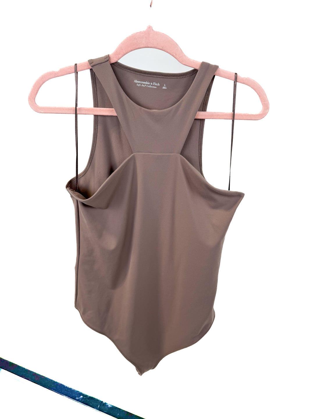 abercrombie & fitch taupe cut out bodysuit (L)