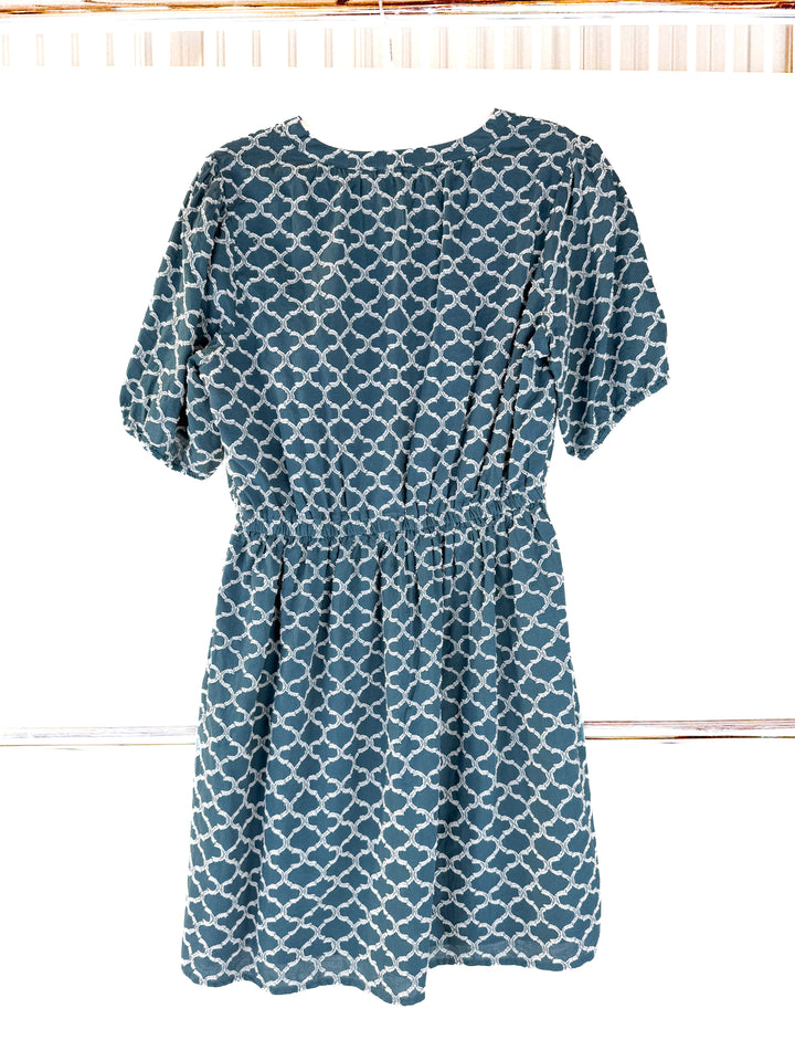 The loft teal dress (L; retail $72)