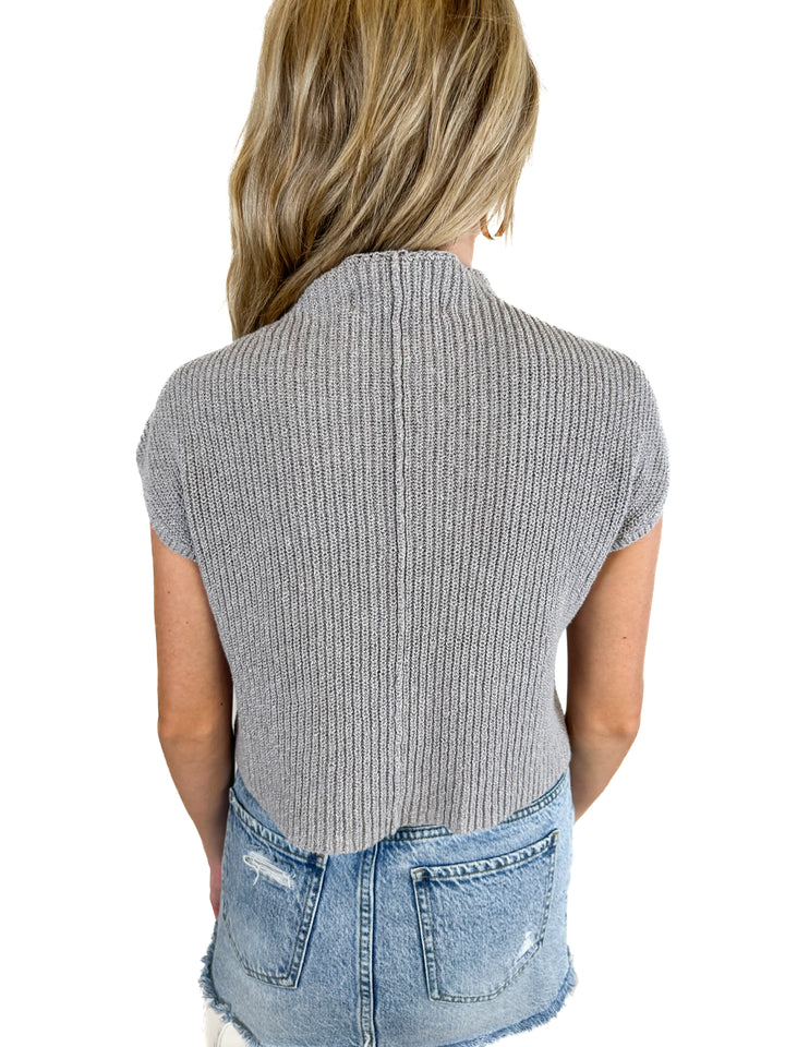 Free People Grey Sleeveless Sweater (XS)