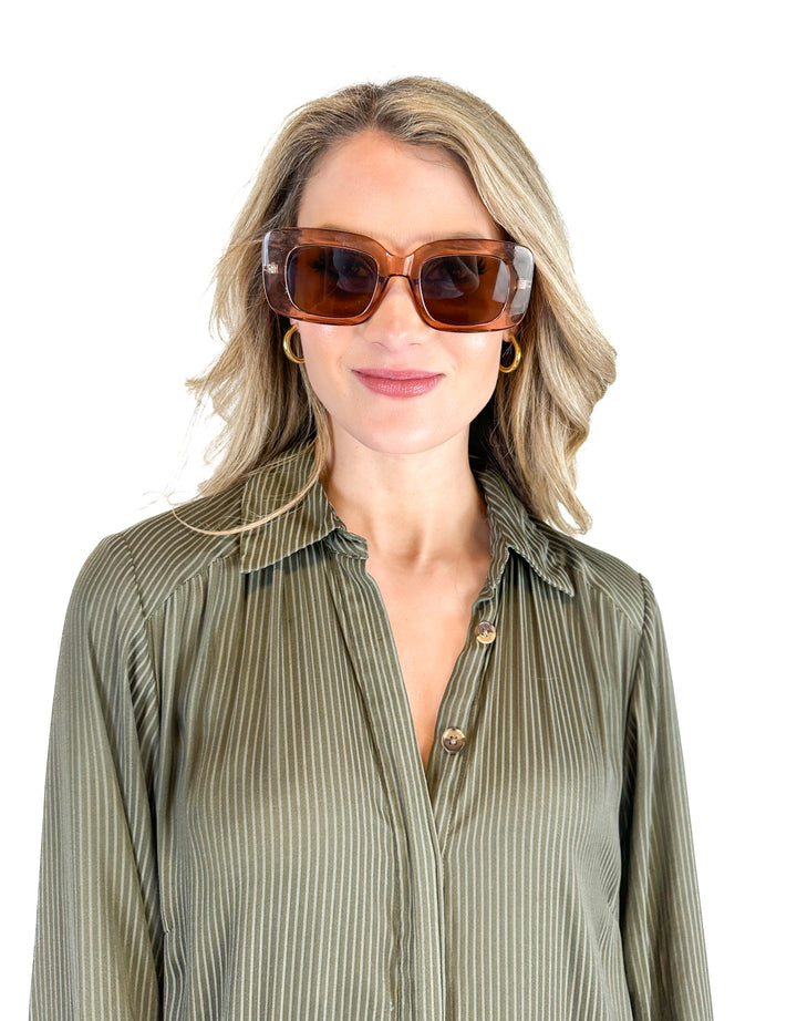 Brown Square Sunglasses