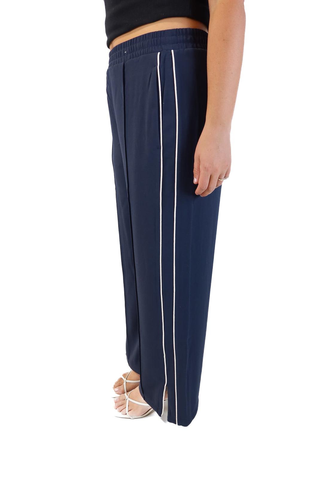 Abercrombie & Fitch navy double stripe pant (m; retail $79.90)