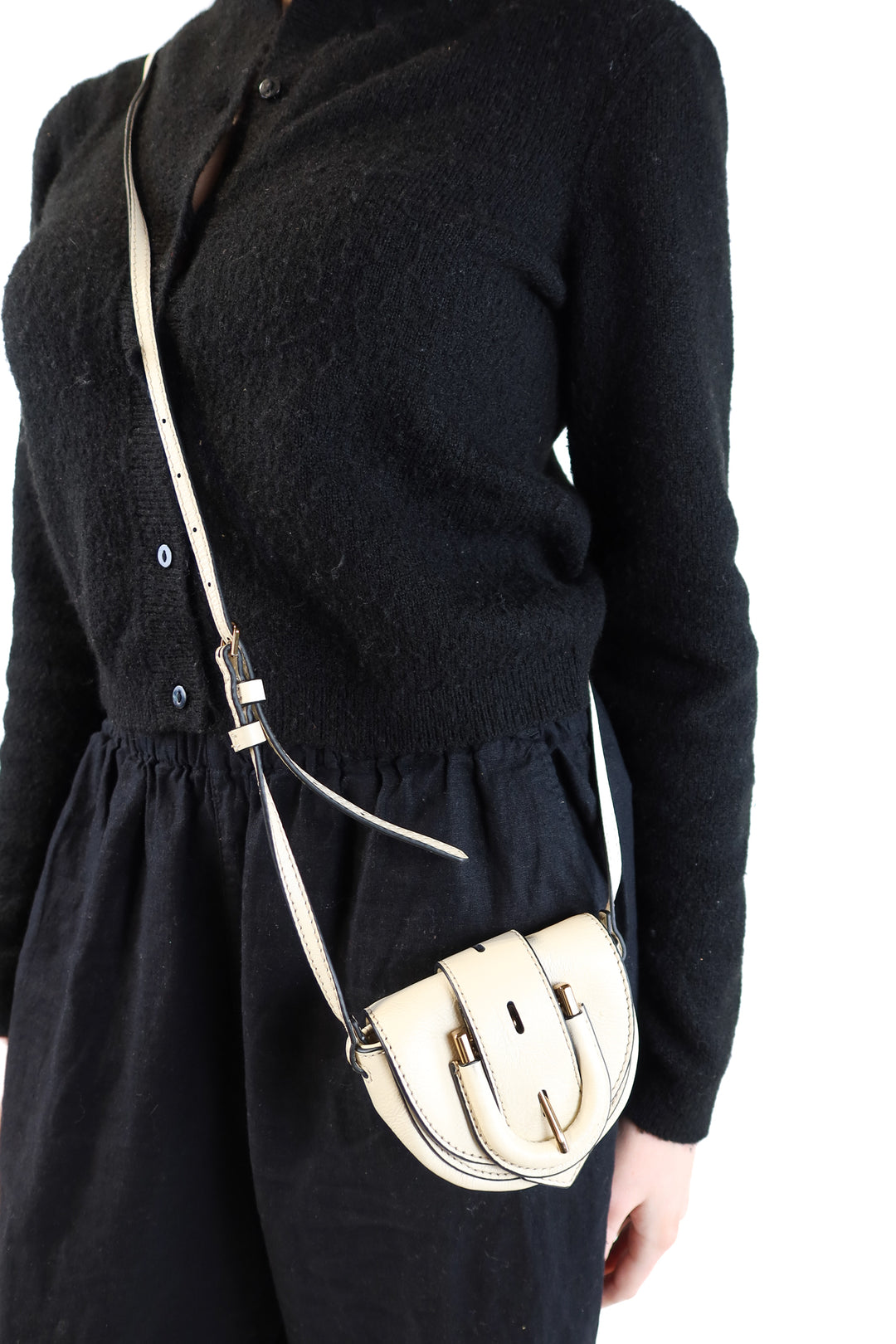 Fossil cream mini buckle bag (retails for $150)
